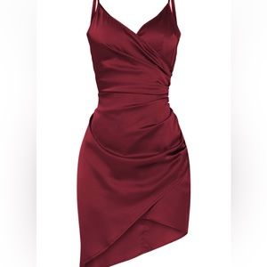 PLT Size 2 Burgundy Satin Mini Dress